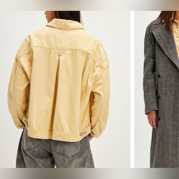 NWT Free People We The Free Opal Swing Cord Jacket - pear sorbet yellow - medium - Picture 4 of 11